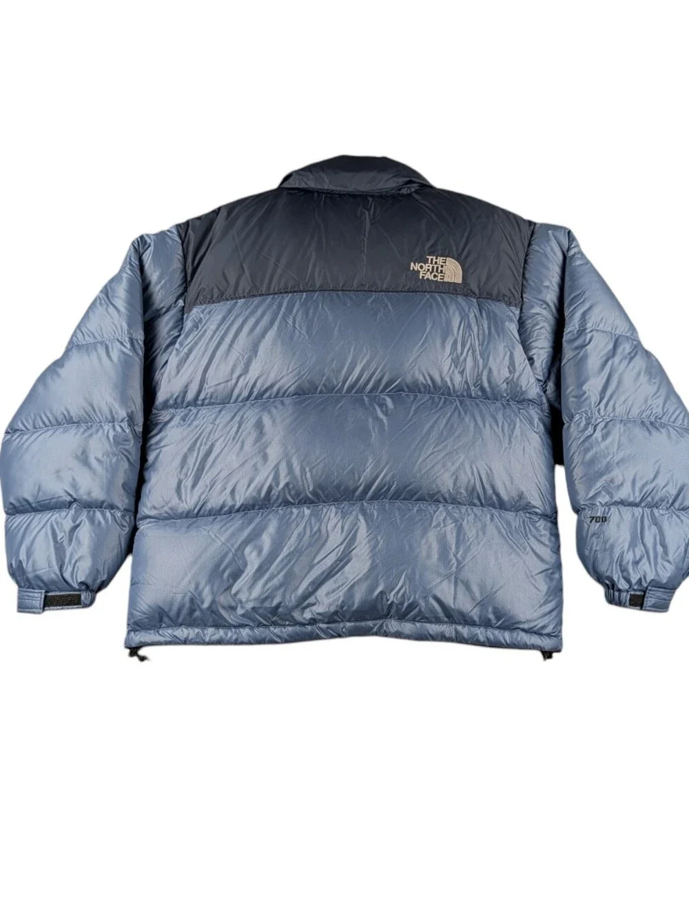 The North Face Nuptse 700 Fill Down Puffer Jacket Blue Black Men's Large EUC